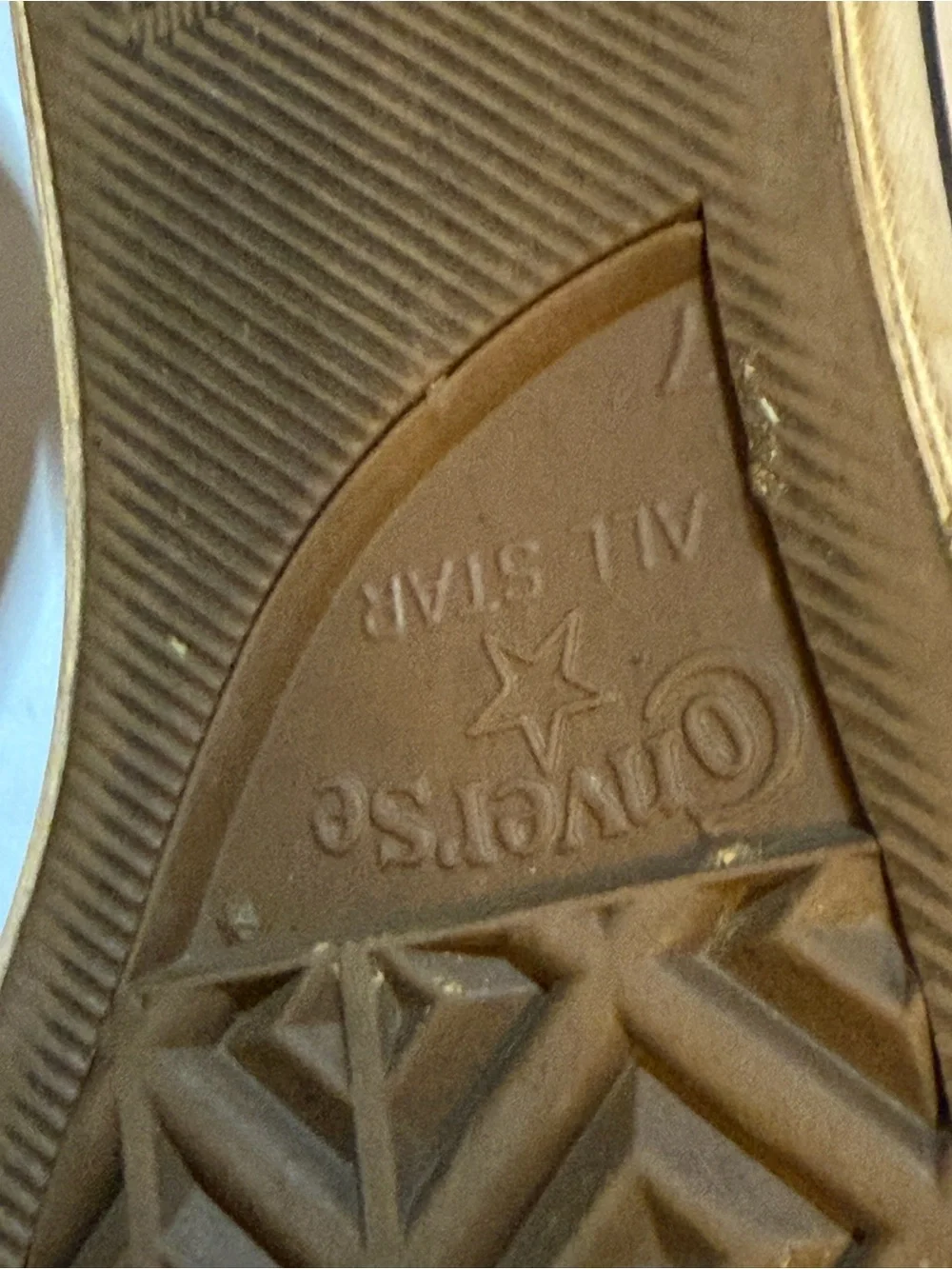 Beat up Converse High Top Sneakers in Tan Canvas - Picture 7 of 7